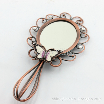 Shinny Gifts Wedding Gifts Butterfly Design Fancy Hand Mirror Hand Held Decorative Mirrors